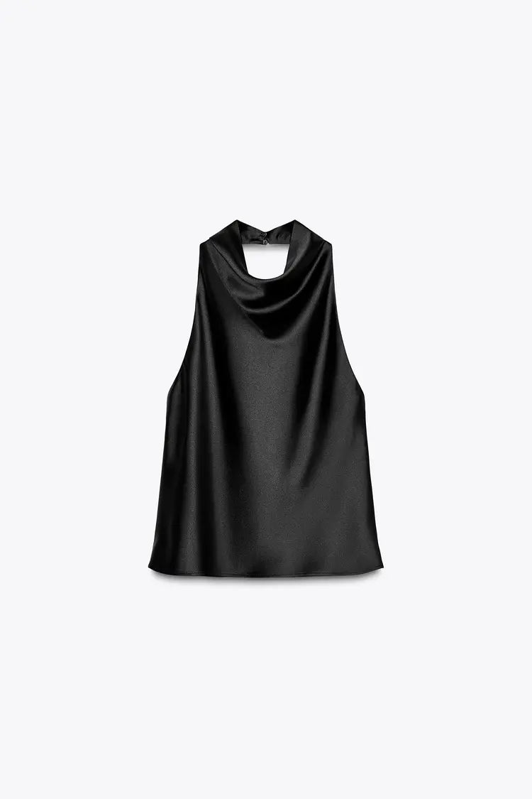Noor Satin Neck Top
