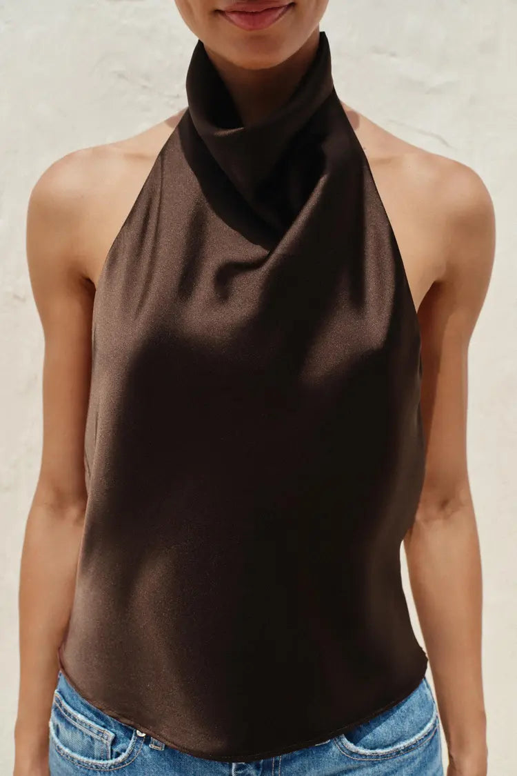Noor Satin Neck Top