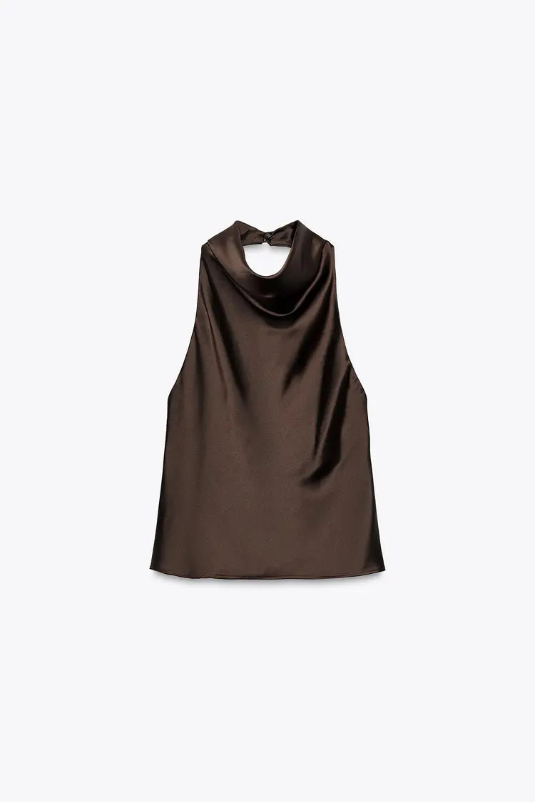 Noor Satin Neck Top