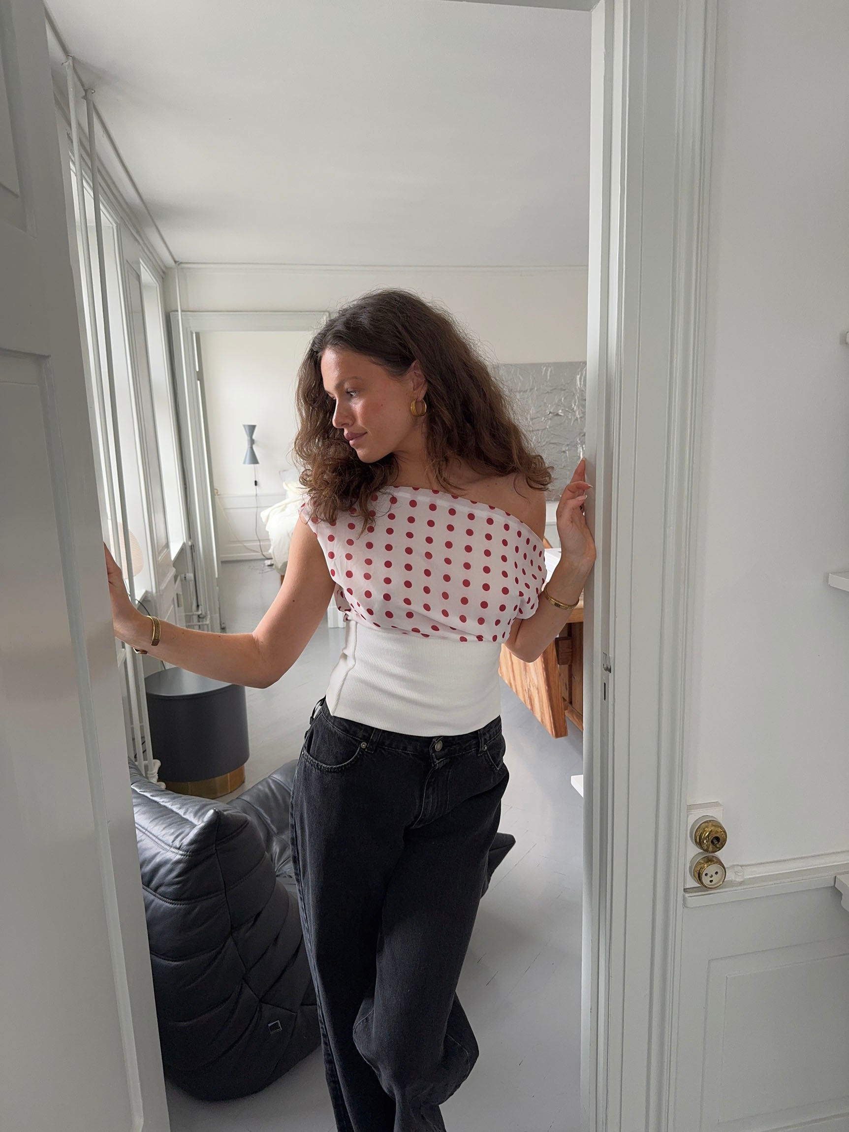 Livia Polka Dotted Top