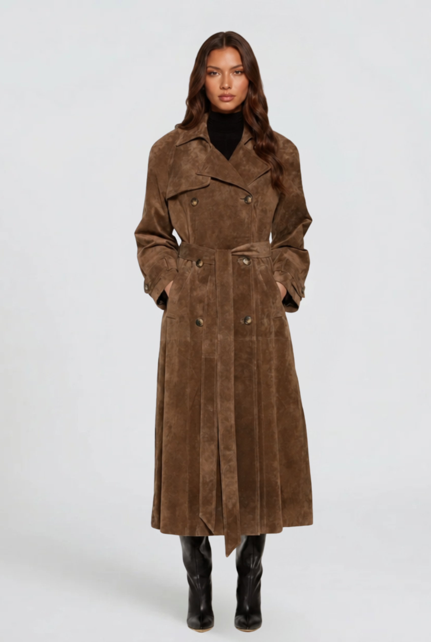 Hailey Suede Trenchcoat