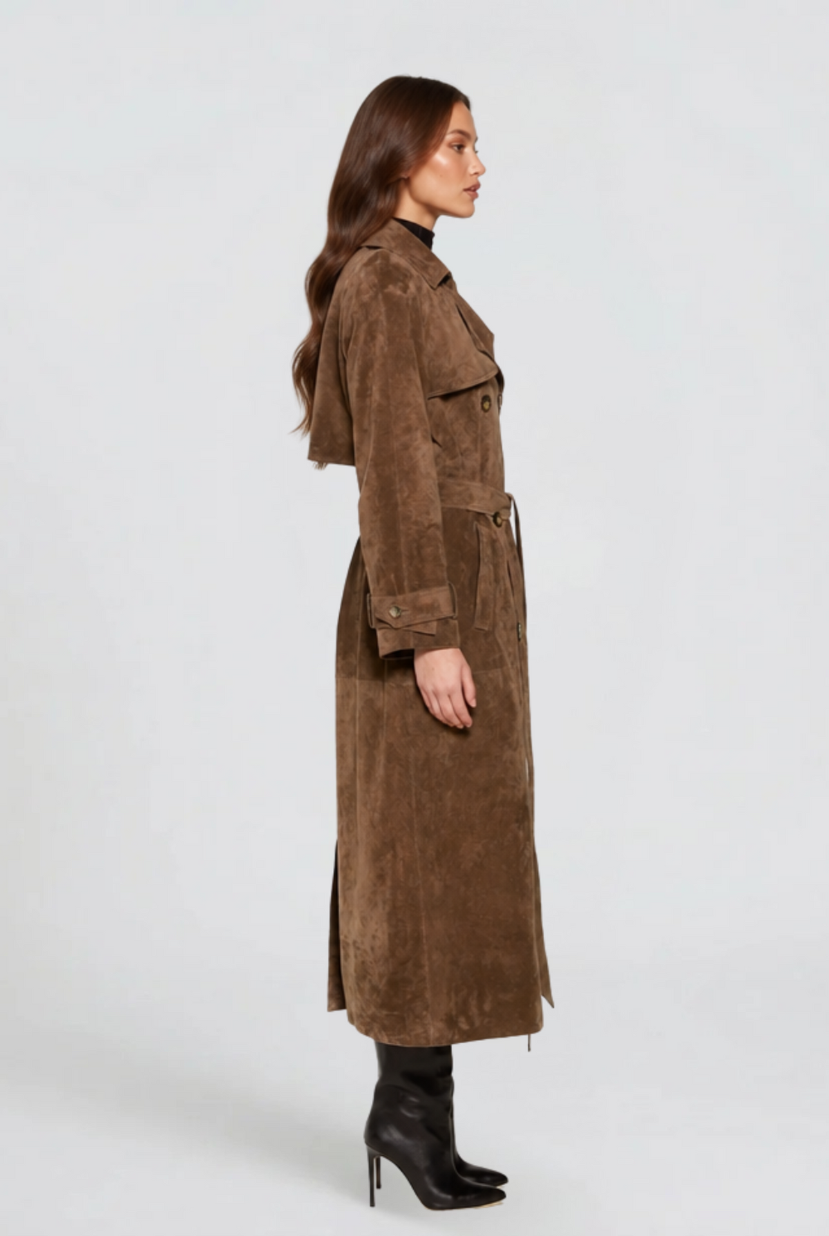 Hailey Suede Trenchcoat