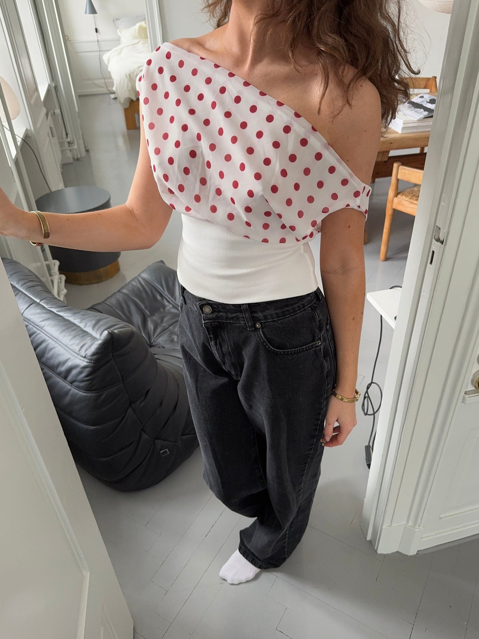 Livia Polka Dotted Top